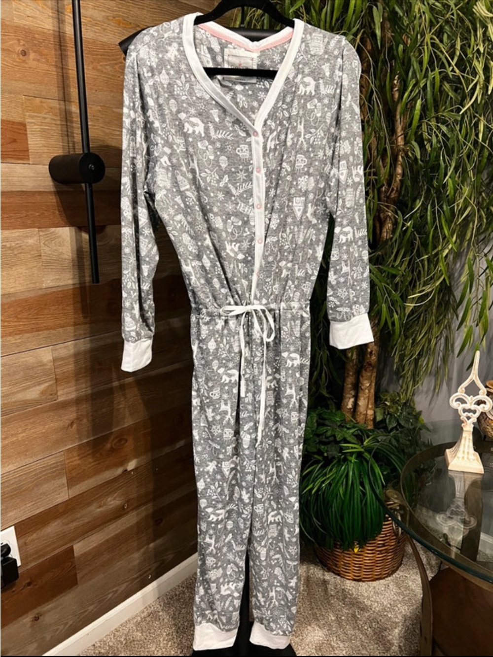 Cuddlduds grey one piece pajamas. XL.